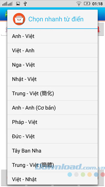 Chọn từ điển