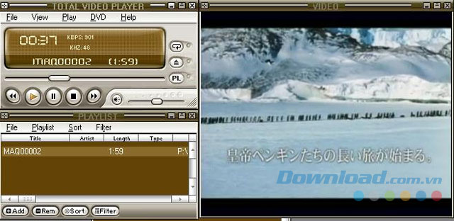 Giao diện Total Video Player 
