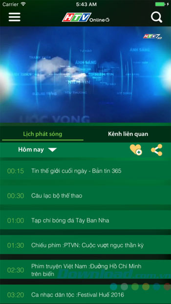 Lịch phát sóng