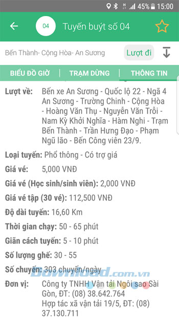 Chi tiết xe bus