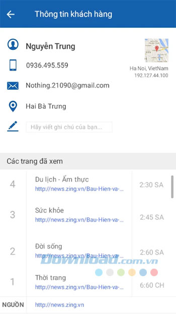 Thông tin khách hàng