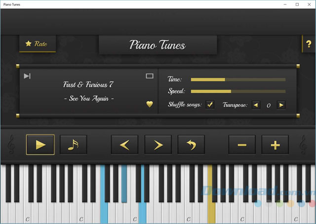 Ứng dụng chơi đàn Piano Tunes Universal