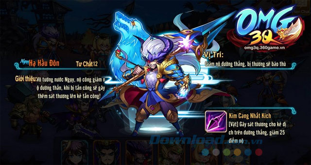 Hệ thống tướng trong OMG 3Q đa dạng, phong phú.