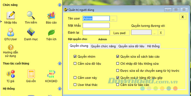 Phân quyền người dùng 