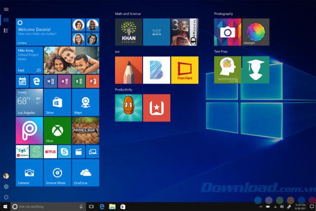 Giao diện Windows 10 S