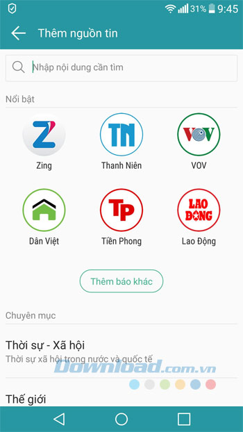 Thêm nguồn tin