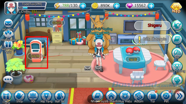 Giao diện game Siêu thú đại chiến 