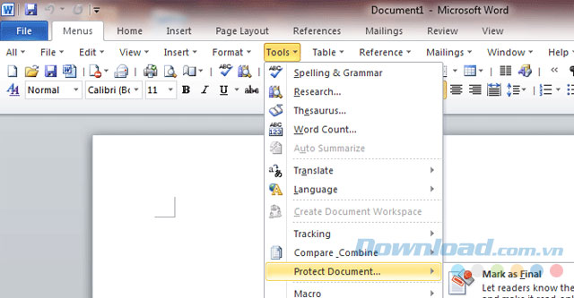 Hiển thị menu, toolbar truyền thống của Office 2003