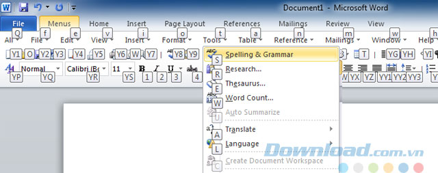 Hỗ trợ phím tắt thông dụng