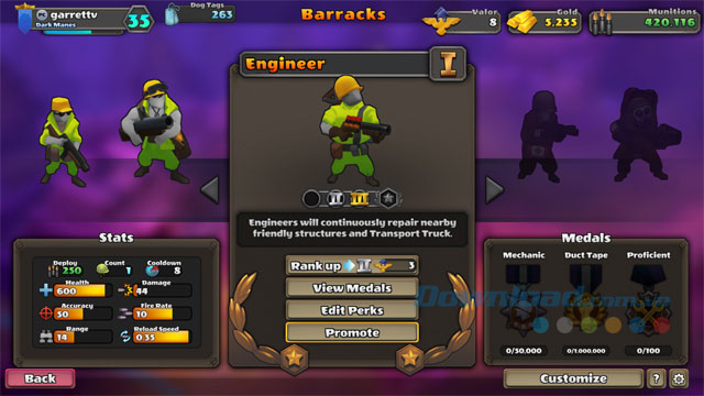 Tuyển quân và nâng cấp