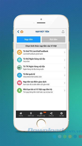 Nạp tiền vào Ví