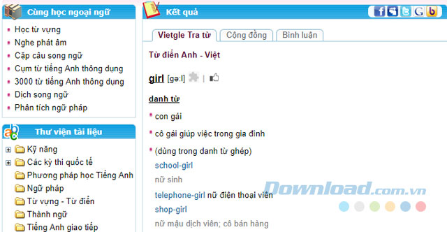 Kết quả tra từ