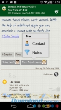 Memoires cho Android hỗ trợ chèn danh bạ