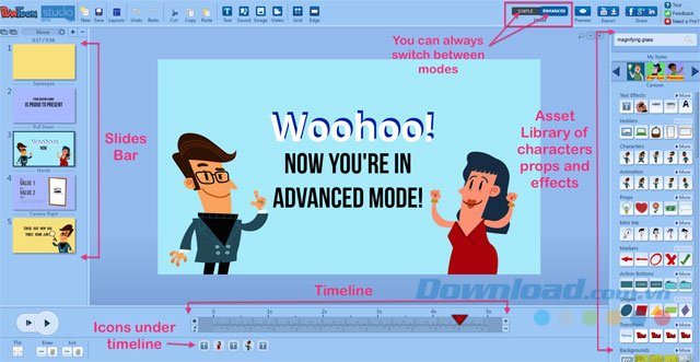 Giao diện PowToon