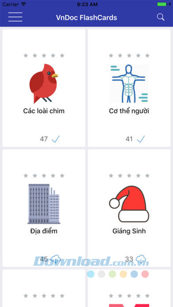 Giao diện VnDoc FlashCards