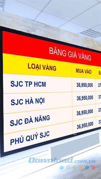 Bảng giá vàng
