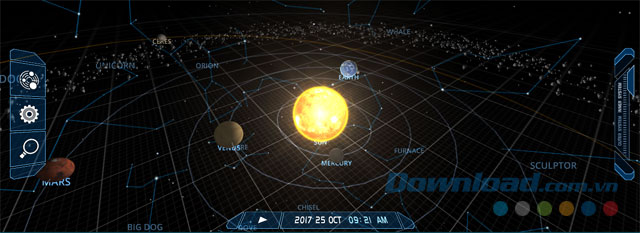 Phần mềm mô phỏng hệ mặt trời Solar System Scope