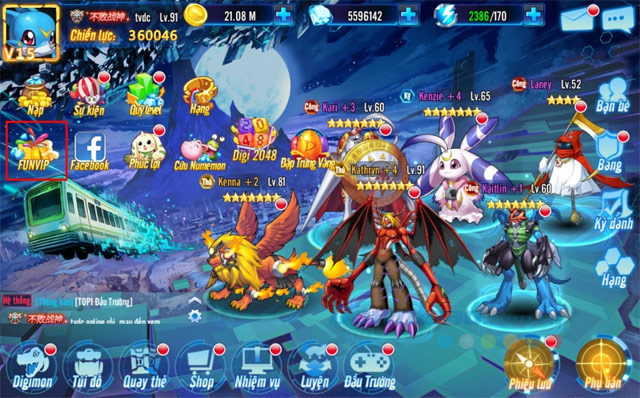 Giao diện game Thú Vương Đại Chiến