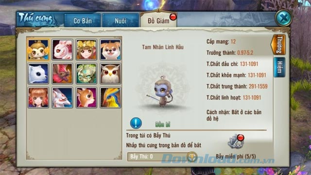 Thú cưng trong Tru Tiên 3D