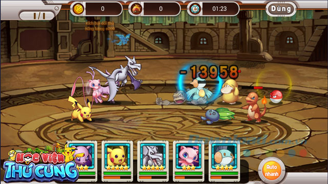 Giao diện game Học Viên Thú Cưng 