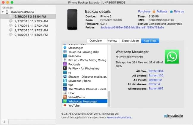 Phần mềm khôi phục dữ liệu iPhone Backup Extractor