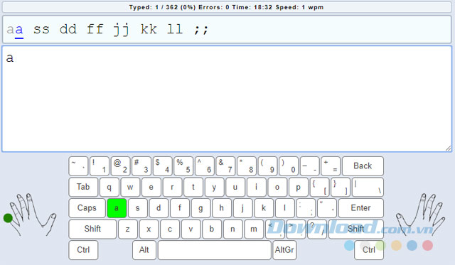 Luyện gõ Touch Typing Study