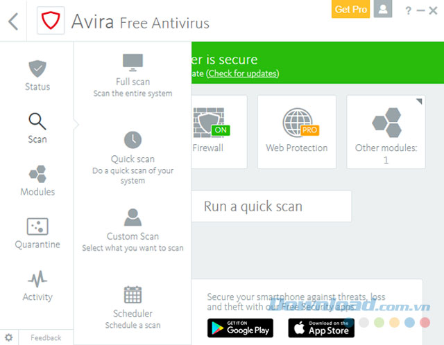 Bổ sung tính năng diệt virus mới