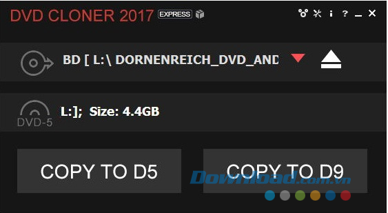 Giao diện phần mềm DVD-Cloner 2017 