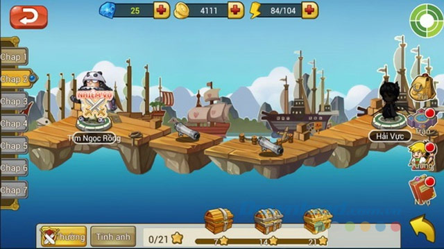 Giao diện game Đấu Trường Manga 