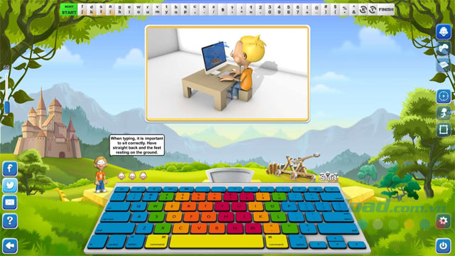 Giao diện Typing Fingers