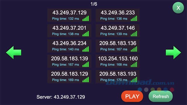 Chọn server nhanh nhất