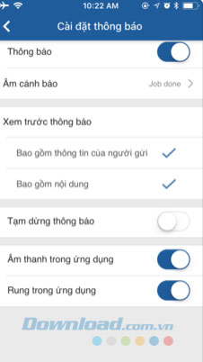 Cài đặt thông báo