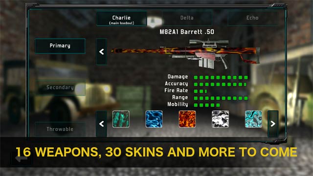 16 loại vũ khí, 30 skin và nhiều hơn nữa