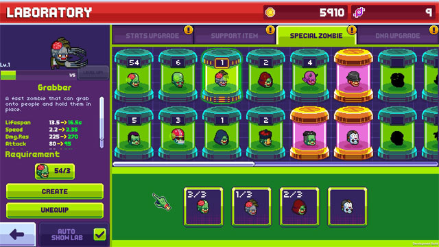 Mở khóa zombie mới