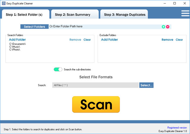 Giao diện Easy Duplicate Cleaner