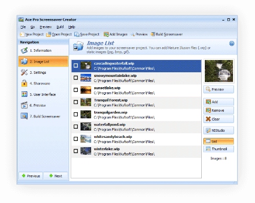 Ace Pro Screensaver Creator hỗ trợ ảnh động
