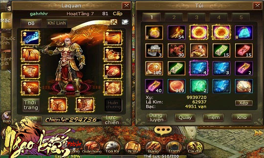 Giao diện game