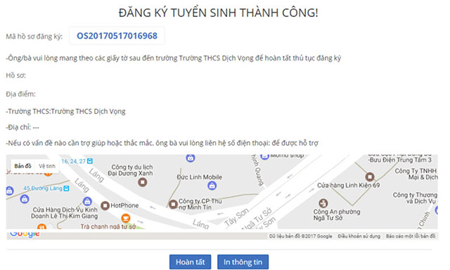 Đăng ký thành công