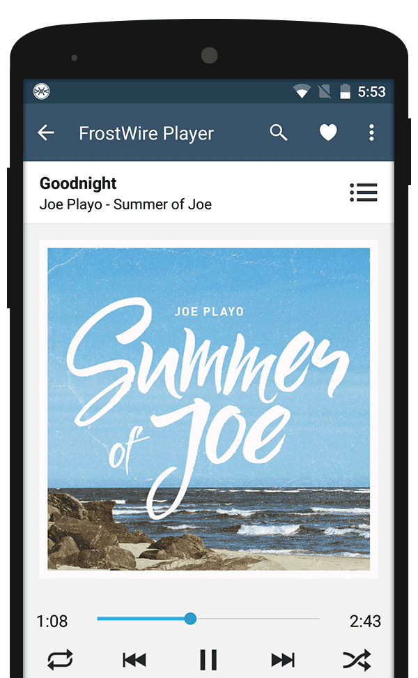 FrostWire có thư viện media phong phú