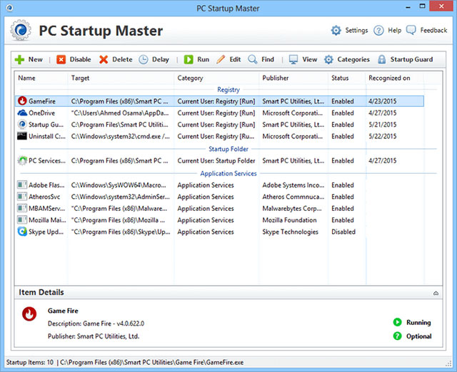 Giao diện PC Startup Master