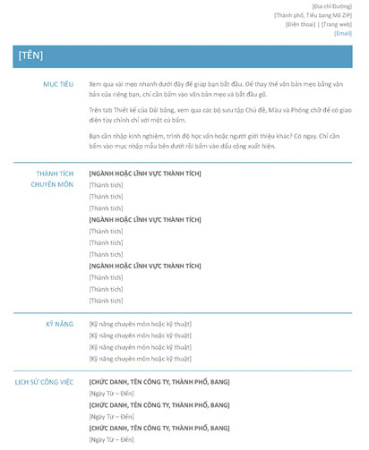 Hồ sơ cá nhân theo chức năng (Thiết kế đơn giản)