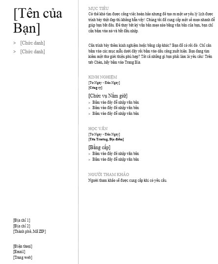 Hồ sơ cá nhân theo thứ tự thời gian (Thiết kế đơn giản)