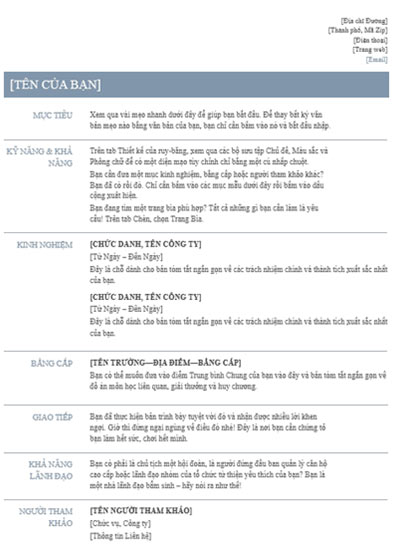 Hồ sơ cá nhân (Thiết kế không thời gian)