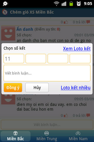 Chọn kết quả