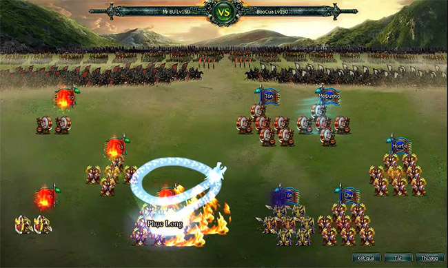 Cảnh giao chiến trong game Ngoa Long trên máy tính