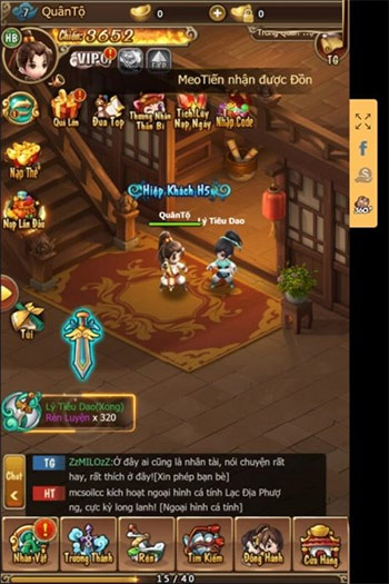 Giao diện game Hiệp Khách H5