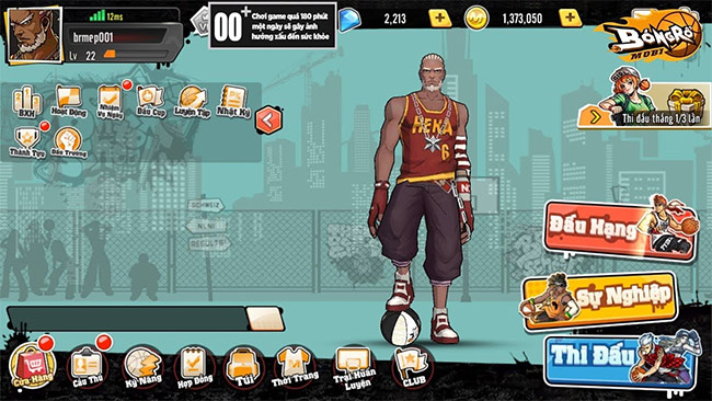 Giao diện game bóng rổ mobi