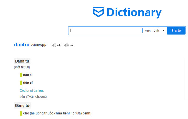 Phân loại từ trong Laban Dictionary