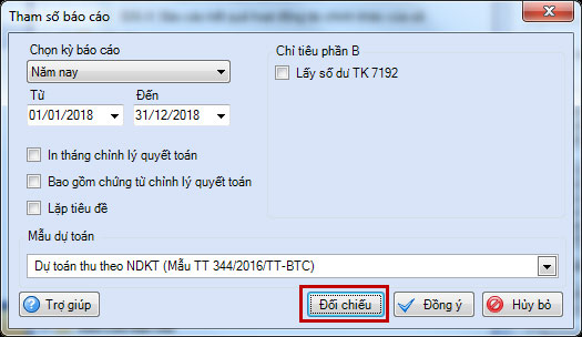 Hướng dẫn cụ thể khi đối chiếu báo cáo thu, chi