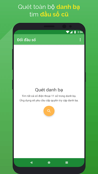 Quét toàn bộ danh bạ tìm đầu số cũ